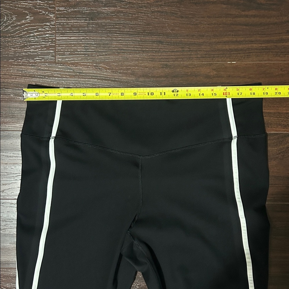 Velocity Black Leggings with White Stripes - Picture 4 of 6